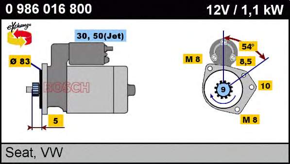Motor de arranco VAG 1005821631 preço, a partir de 95,52 USD