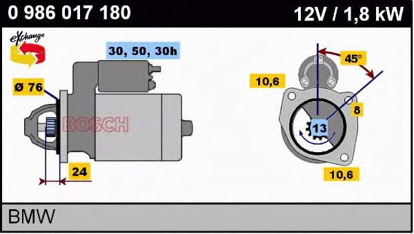 Motor de arranco BMW 1005821747 preço, a partir de 73,21 USD