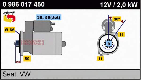 Motor de arranco VAG 0001124011 preço, a partir de 71,51 USD