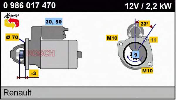 0986018611 Bosch Motor de arranco