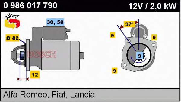 0986017790 Bosch Motor de arranco