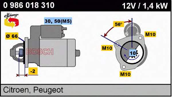 0986018310 Bosch Motor de arranco