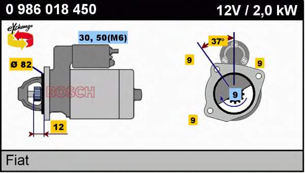 0986018450 Bosch Motor de arranco