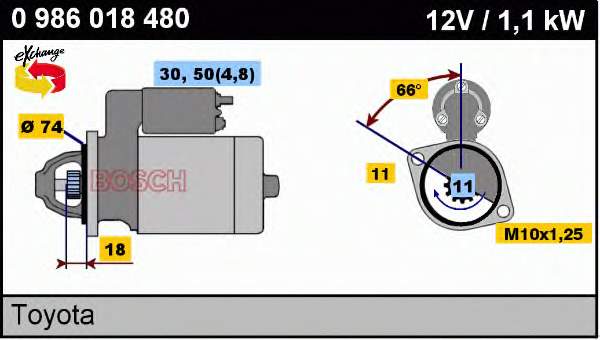 0986018480 Bosch Motor de arranco