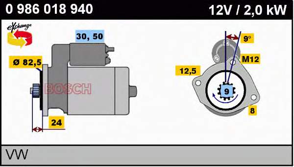 0986018940 Bosch Motor de arranco