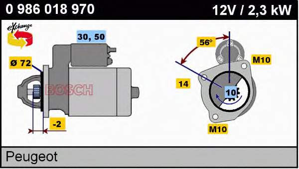0986018970 Bosch Motor de arranco