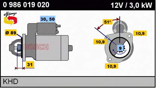 Motor de arranco MS446 Mahle Original