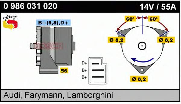 0986031020 Bosch Gerador