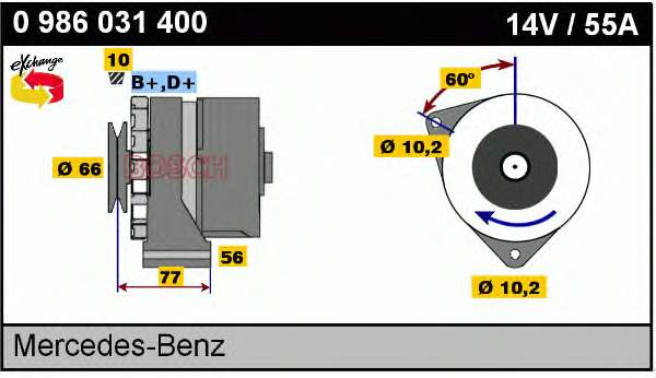 0986031400 Bosch Gerador