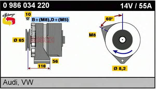 0986034220 Bosch Gerador
