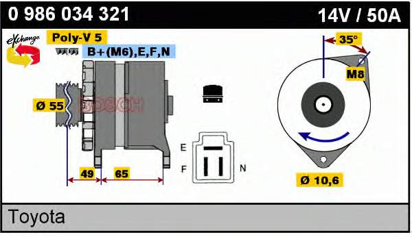 2702016030 Toyota Gerador