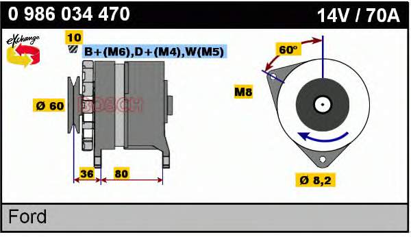 0986034470 Bosch Gerador