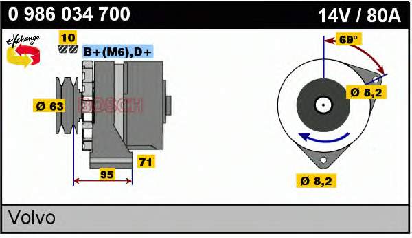 Gerador Volvo 3523044 preço, a partir de 64,45 USD