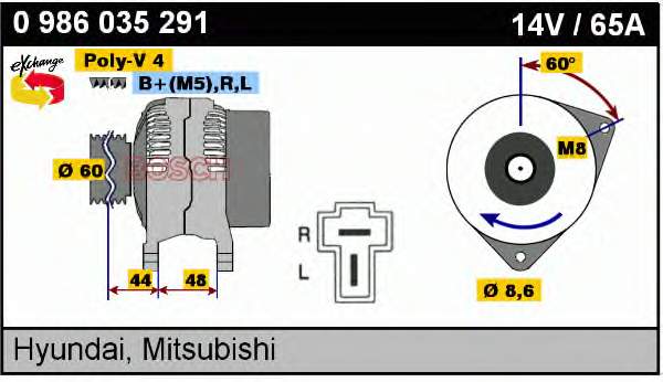 Gerador Mitsubishi MD091849 preço, a partir de 221,34 USD