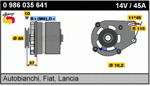 0986035641 Bosch Gerador