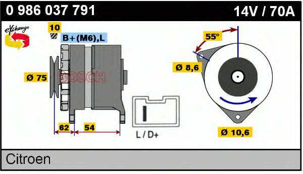 0986037791 Bosch Gerador