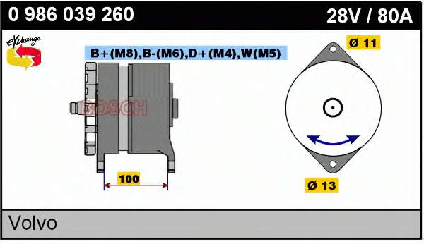 0986039260 Bosch Gerador
