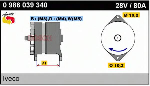 0986039340 Bosch Gerador