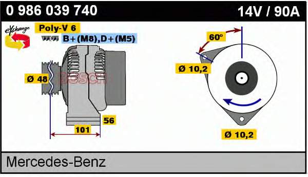 0986039740 Bosch Gerador