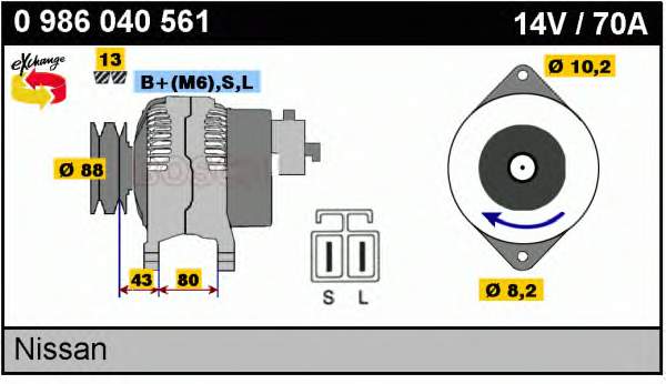 0986040561 Bosch Gerador