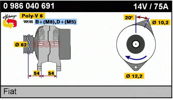 46428729 Fiat/Alfa/Lancia Gerador