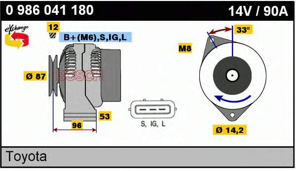 0123325008 Bosch Gerador