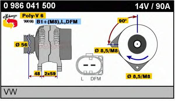 Gerador VAG 0986041500 preço, a partir de 117,48 USD