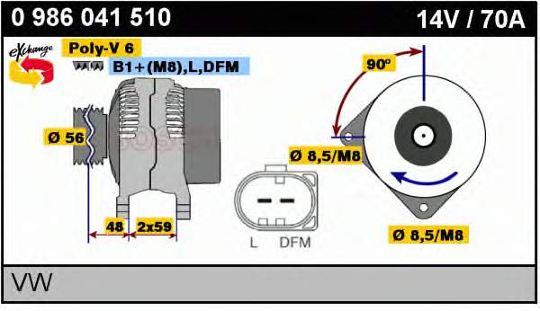 0986041510 Bosch Gerador