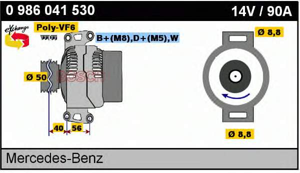 0986041530 Bosch Gerador