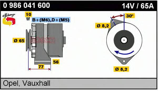 0986041600 Bosch Gerador