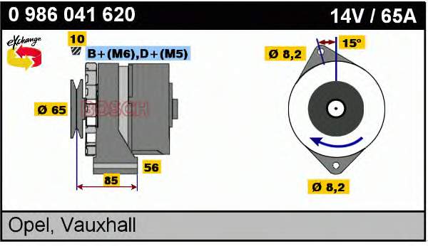 0986041620 Bosch Gerador