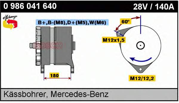 0986041640 Bosch Gerador