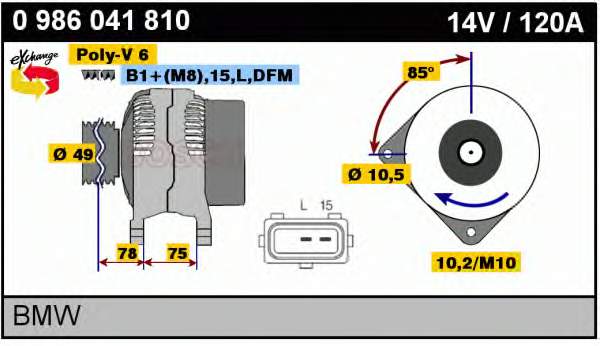 0986041810 Bosch Gerador