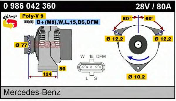 Gerador Bosch 0124555012