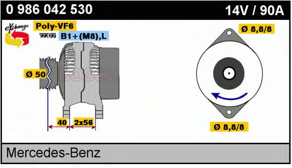 0986042530 Bosch Gerador