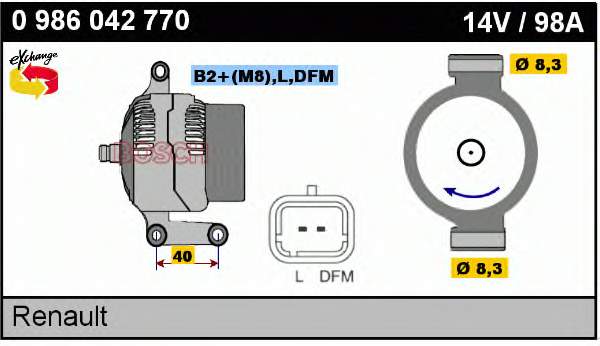 7701473636 Renault (RVI) Gerador