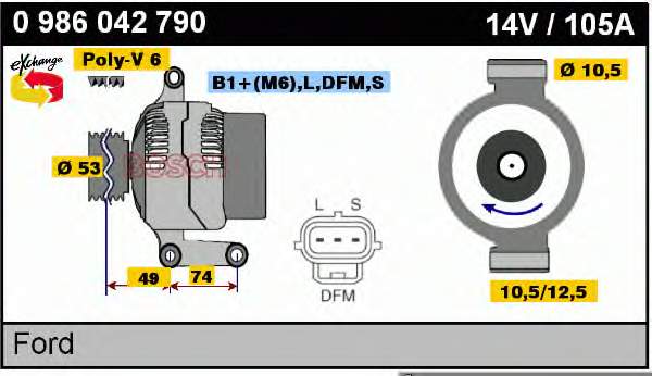 0986042790 Bosch Gerador