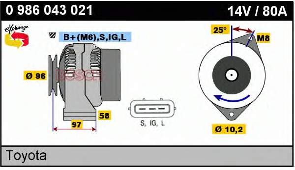 2706064080 Toyota Gerador
