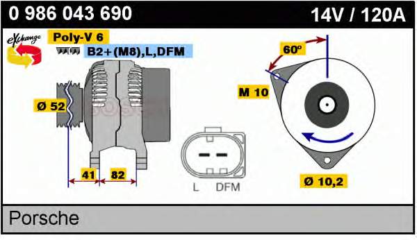 0986043690 Bosch Gerador