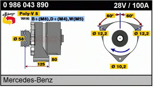 0986043890 Bosch Gerador