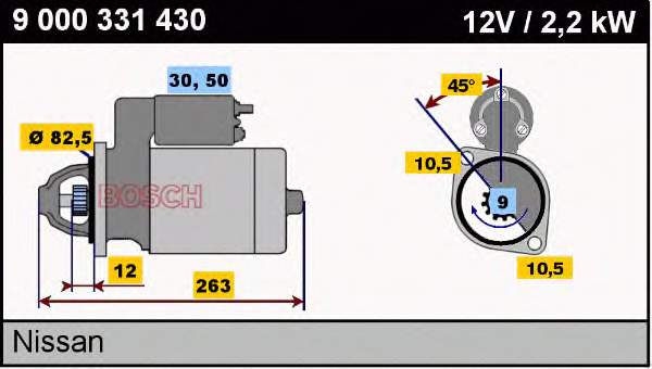 Motor de arranco Nissan/Infiniti 9000331424 preço, a partir de 97,05 USD
