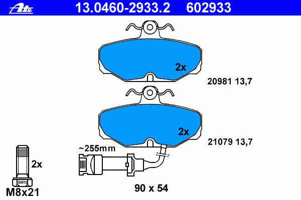 1654837 Ford Sapatas do freio traseiras de disco