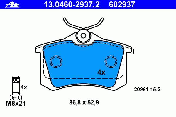 Sapatas do freio traseiras de disco VAG 8E0698451B preço, a partir de 66,73 USD