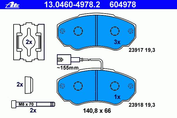 71772526 Fiat/Alfa/Lancia Sapatas do freio dianteiras de disco
