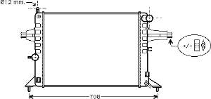 1300187 Opel Radiador de esfriamento de motor