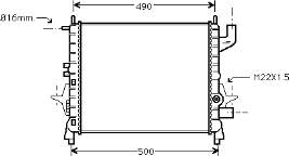 Radiador de esfriamento de motor 43002262 VAN Wezel