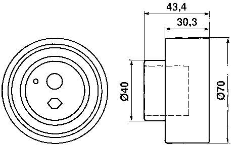 VKM72310 SKF Rolo de reguladora de tensão da correia do mecanismo de distribuição de gás