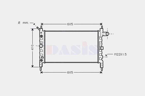 1300115 Opel Radiador de esfriamento de motor