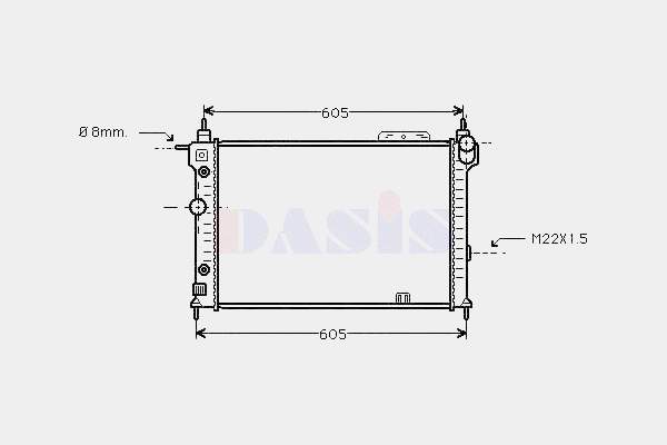 1300111 Opel Radiador de esfriamento de motor