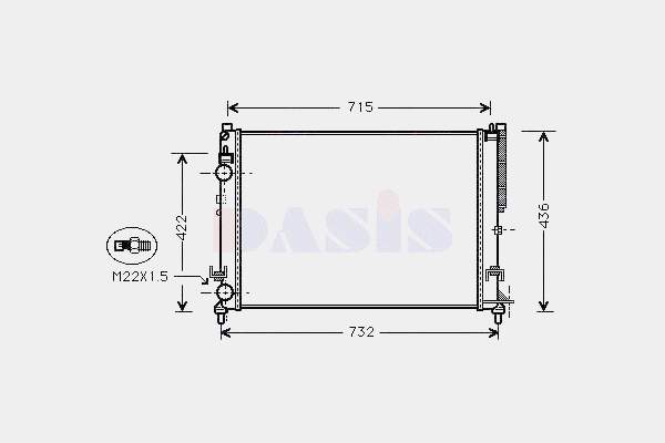 150590200F Renault (RVI) Radiador de esfriamento de motor